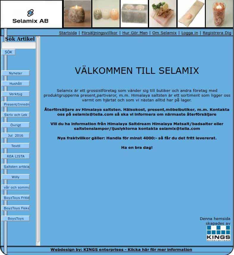 Webbsida - Selamix Före